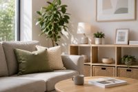 A living room inside a household